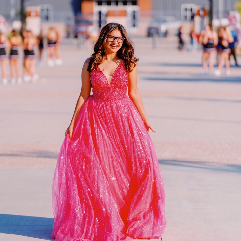 hot pink jovani formal dress